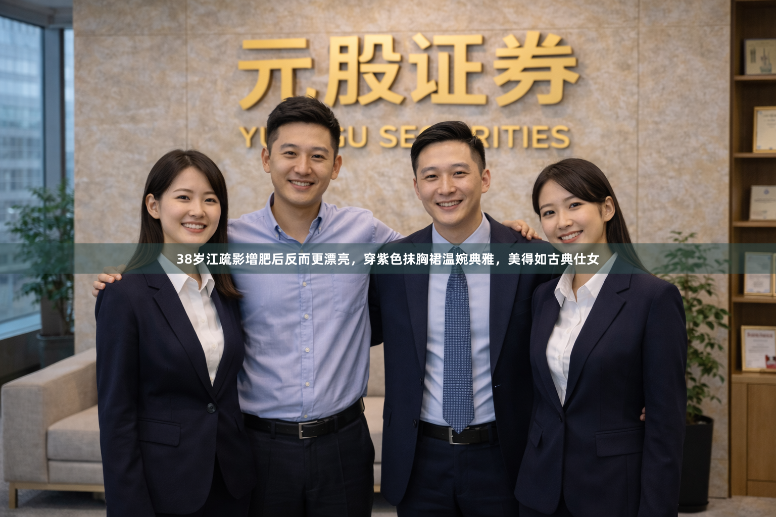 38岁江疏影增肥后反而更漂亮，穿紫色抹胸裙温婉典雅，美得如古典仕女