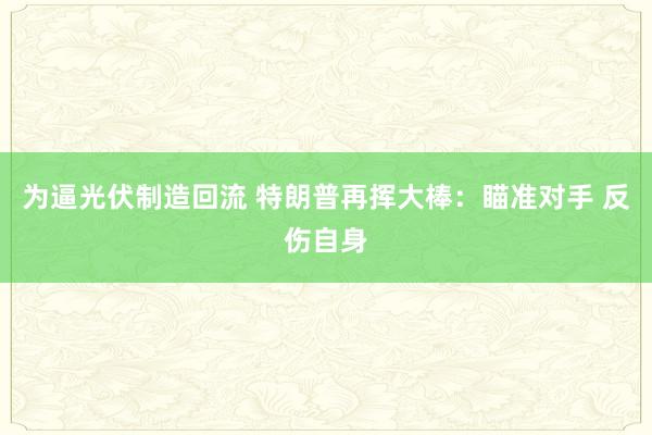 为逼光伏制造回流 特朗普再挥大棒：瞄准对手 反伤自身
