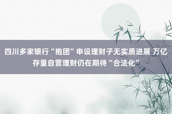 四川多家银行“抱团”申设理财子无实质进展 万亿存量自营理财仍在期待“合法化”
