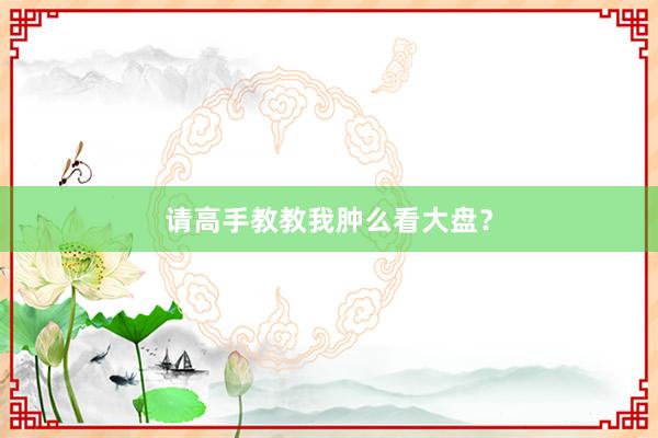 请高手教教我肿么看大盘？