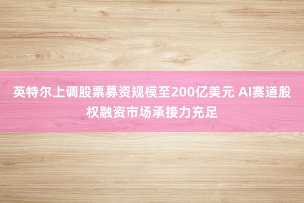 英特尔上调股票募资规模至200亿美元 AI赛道股权融资市场承接力充足