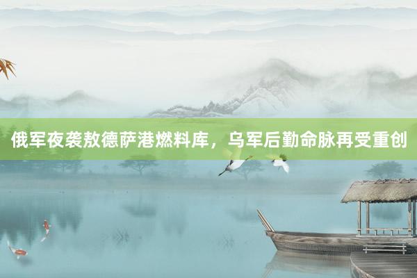 俄军夜袭敖德萨港燃料库，乌军后勤命脉再受重创