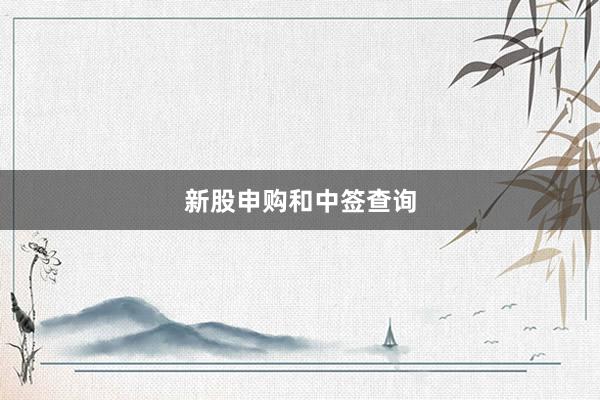 新股申购和中签查询