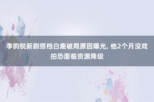 李昀锐新剧搭档白鹿破局原因曝光, 他2个月没戏拍恐面临资源降级