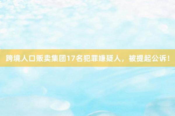 跨境人口贩卖集团17名犯罪嫌疑人，被提起公诉！