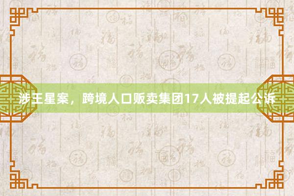 涉王星案，跨境人口贩卖集团17人被提起公诉