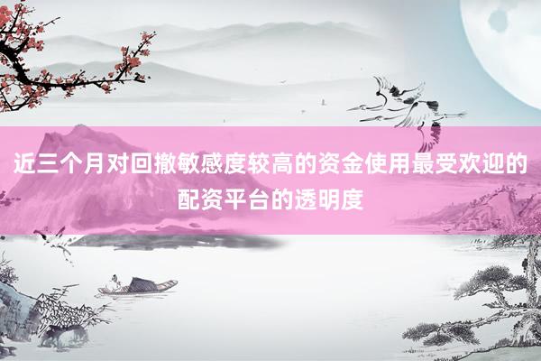近三个月对回撤敏感度较高的资金使用最受欢迎的配资平台的透明度