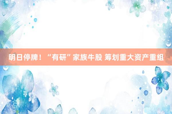 明日停牌！“有研”家族牛股 筹划重大资产重组