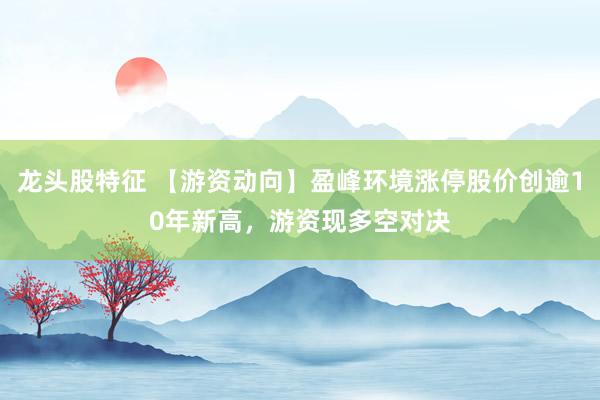 龙头股特征 【游资动向】盈峰环境涨停股价创逾10年新高，游资现多空对决