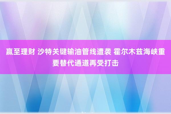 赢至理财 沙特关键输油管线遭袭 霍尔木兹海峡重要替代通道再受打击