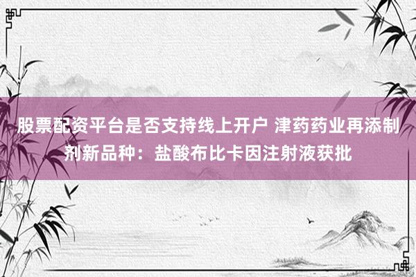 股票配资平台是否支持线上开户 津药药业再添制剂新品种：盐酸布比卡因注射液获批